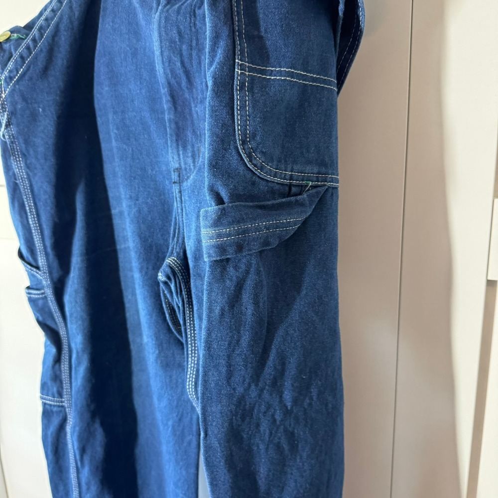 Liberty Overalls Denim Blue Bib Style Classic Workwear Zip Front Pockets 40 X 32 - Picture 11 of 16